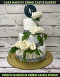 White Rose 3 Tier Design Cake