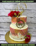 Hand Painted Engagement Design Cake