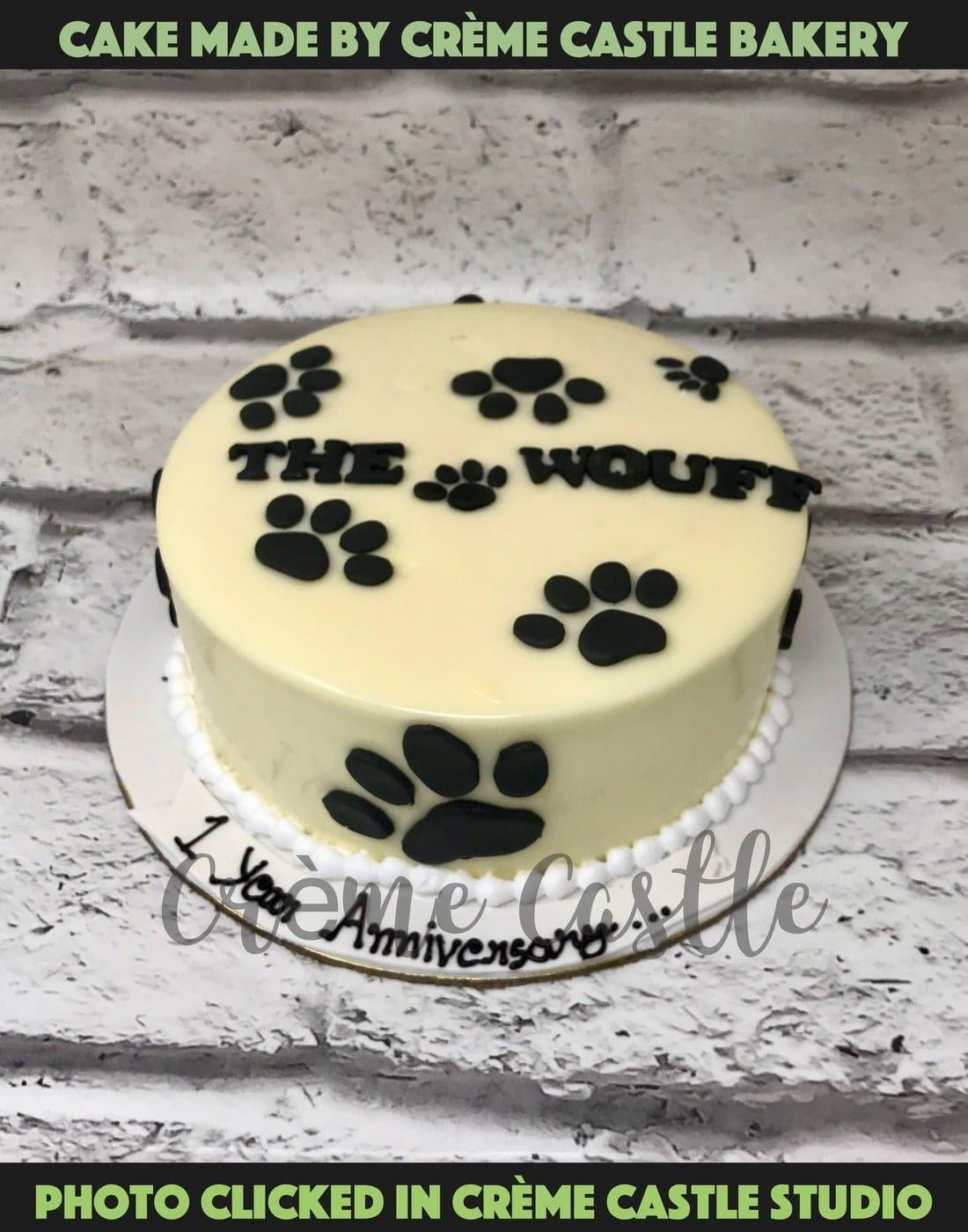 Paw Prints Design Cake - Creme Castle