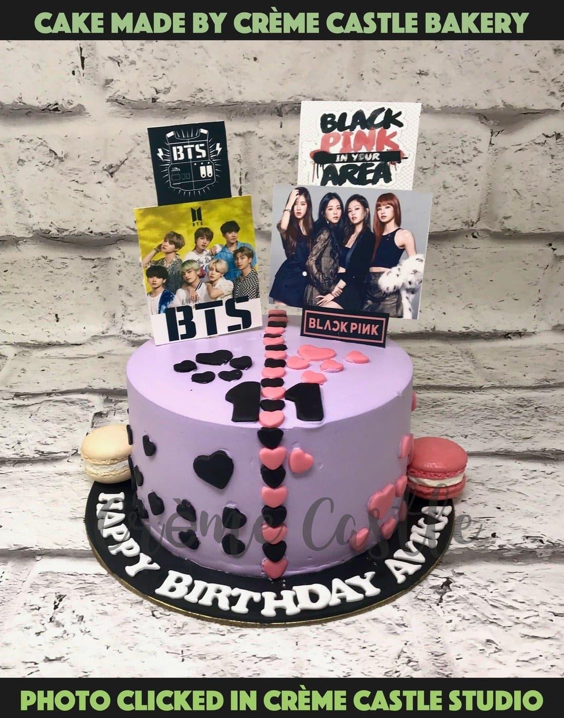 BTS Blackpink Theme Cake by Creme Castle
