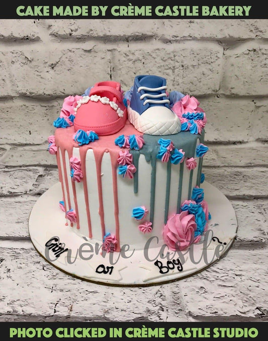 Baby Shower Drip Shoes Design Cake - Creme Castle