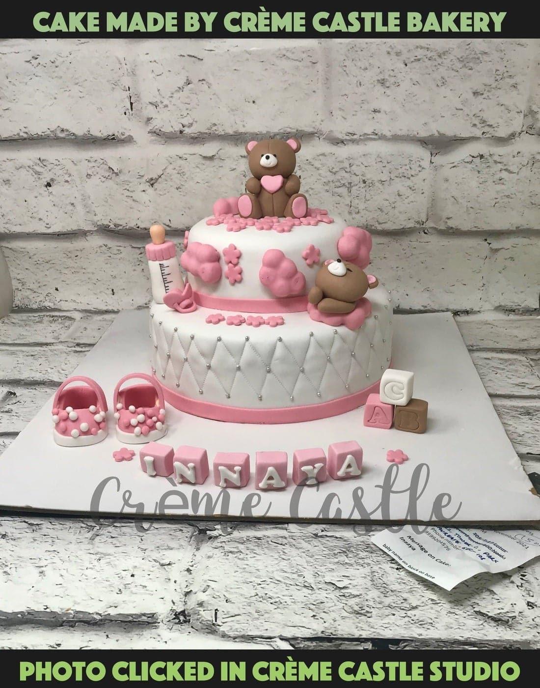 Teddy Quilt Pattern Design Cake - Creme Castle