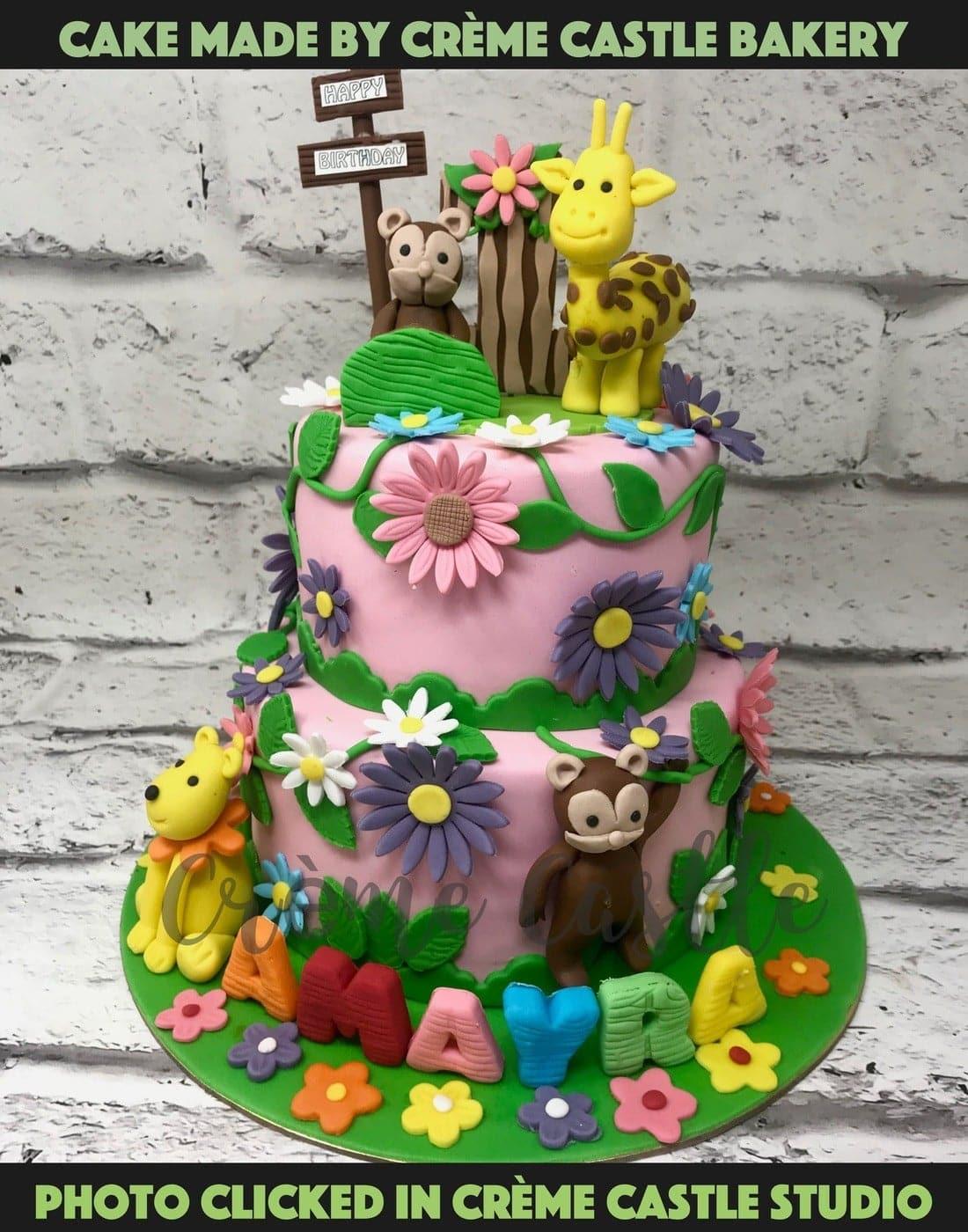 Jungle Garden Design Cake - Creme Castle