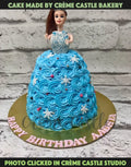 Blue Floral Barbie Design Cake