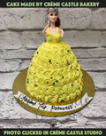 Yellow Floral barbie Design Cake