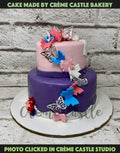 Purple Butterflies Design Cake