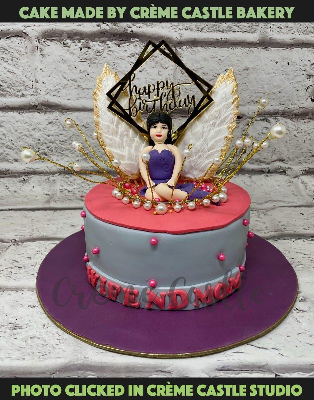 Angel and Wings Design Cake - Creme Castle