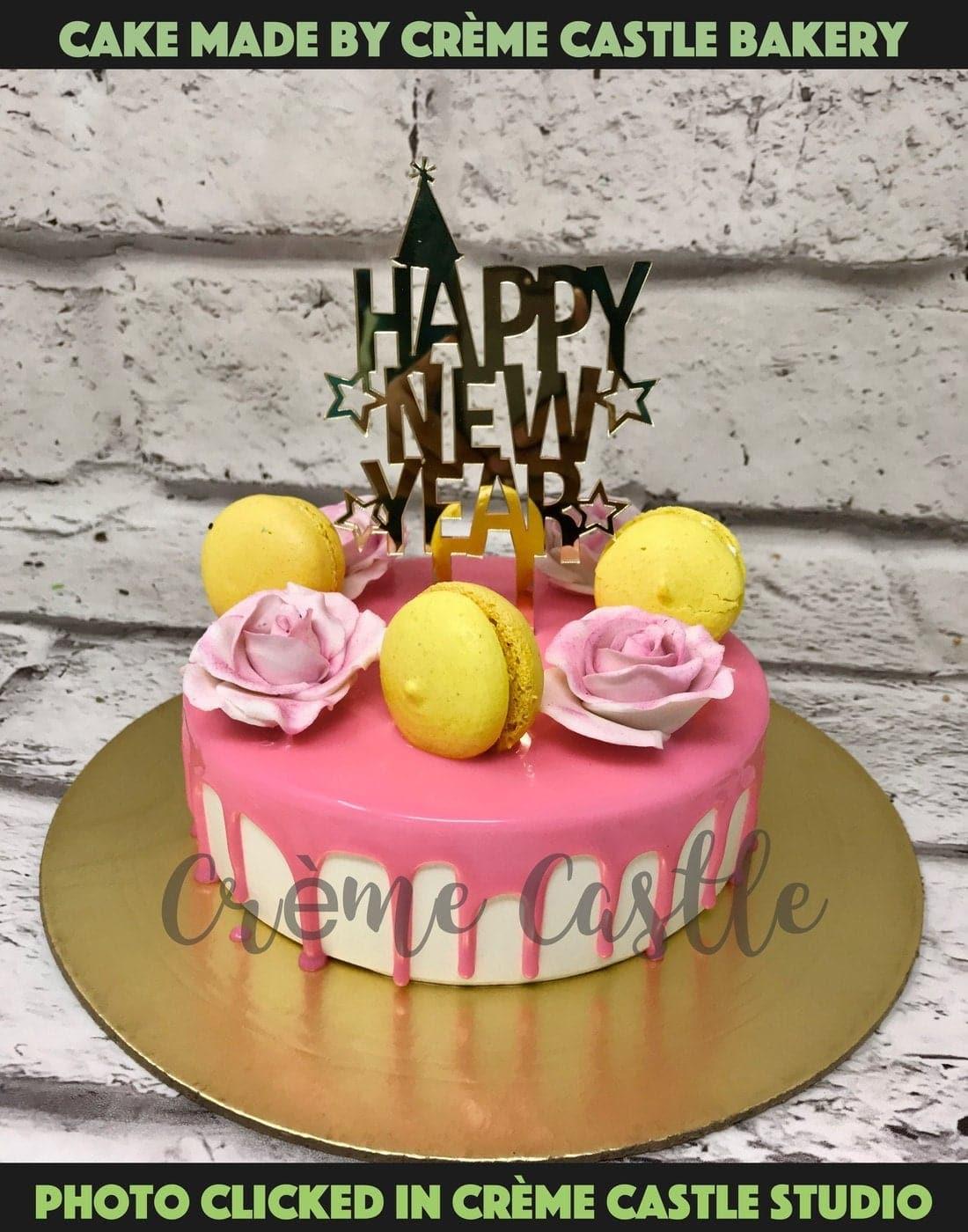 Macaroon New Years Cake - Creme Castle