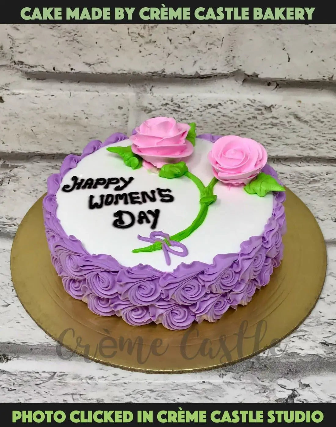 Womens Day  Floral Design Cake - Creme Castle