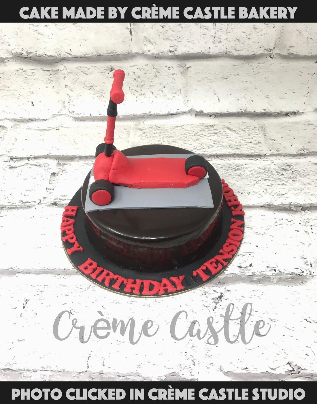 Scooter Theme Cake - Creme Castle
