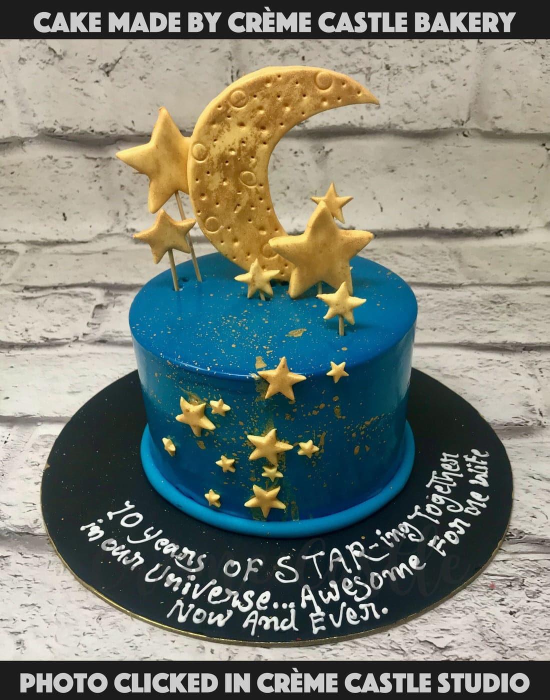 Pink & Gold Star Birthday Cake