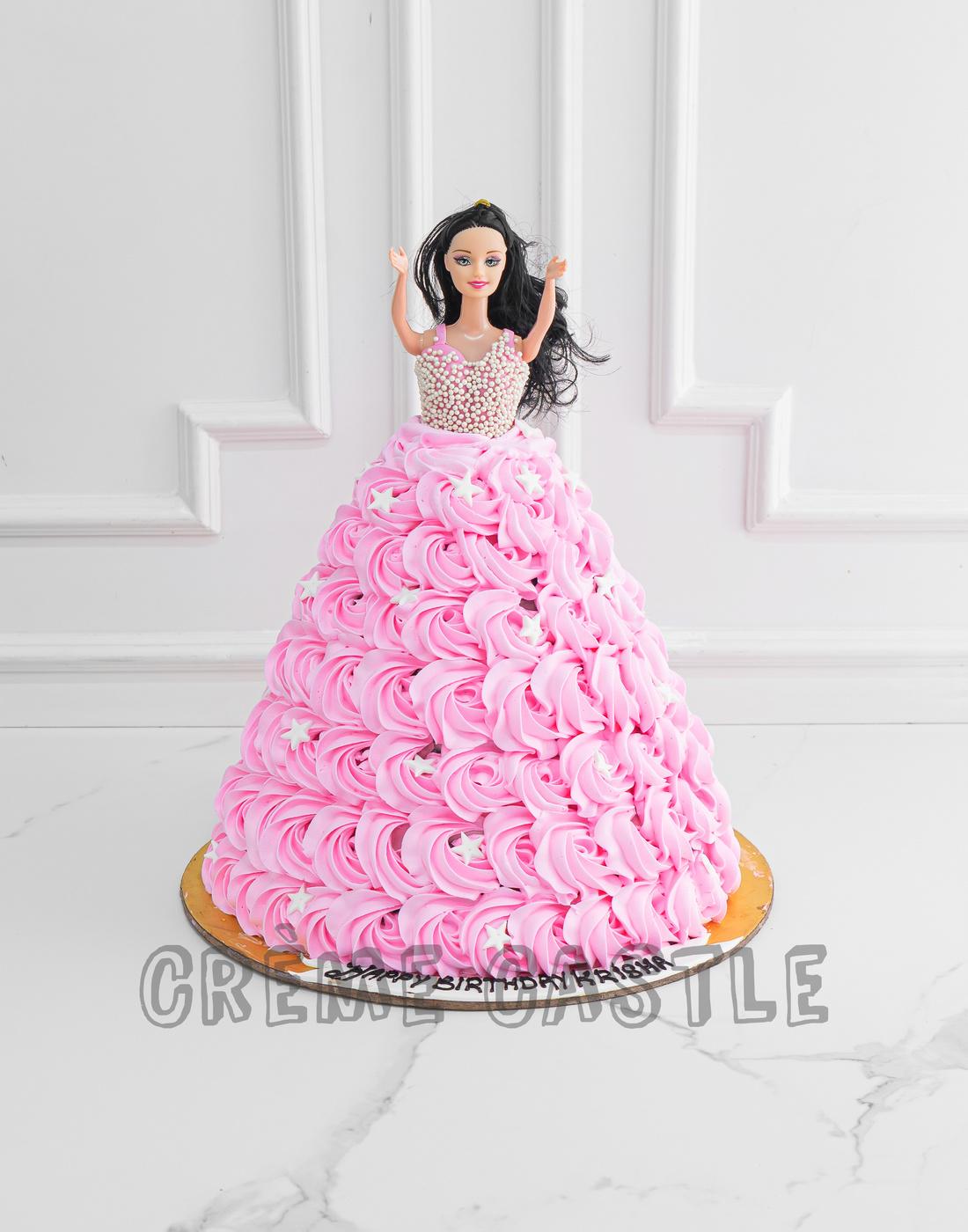 Cakes by Vish - pink &white princess Barbi doll cake 2kg... | Facebook
