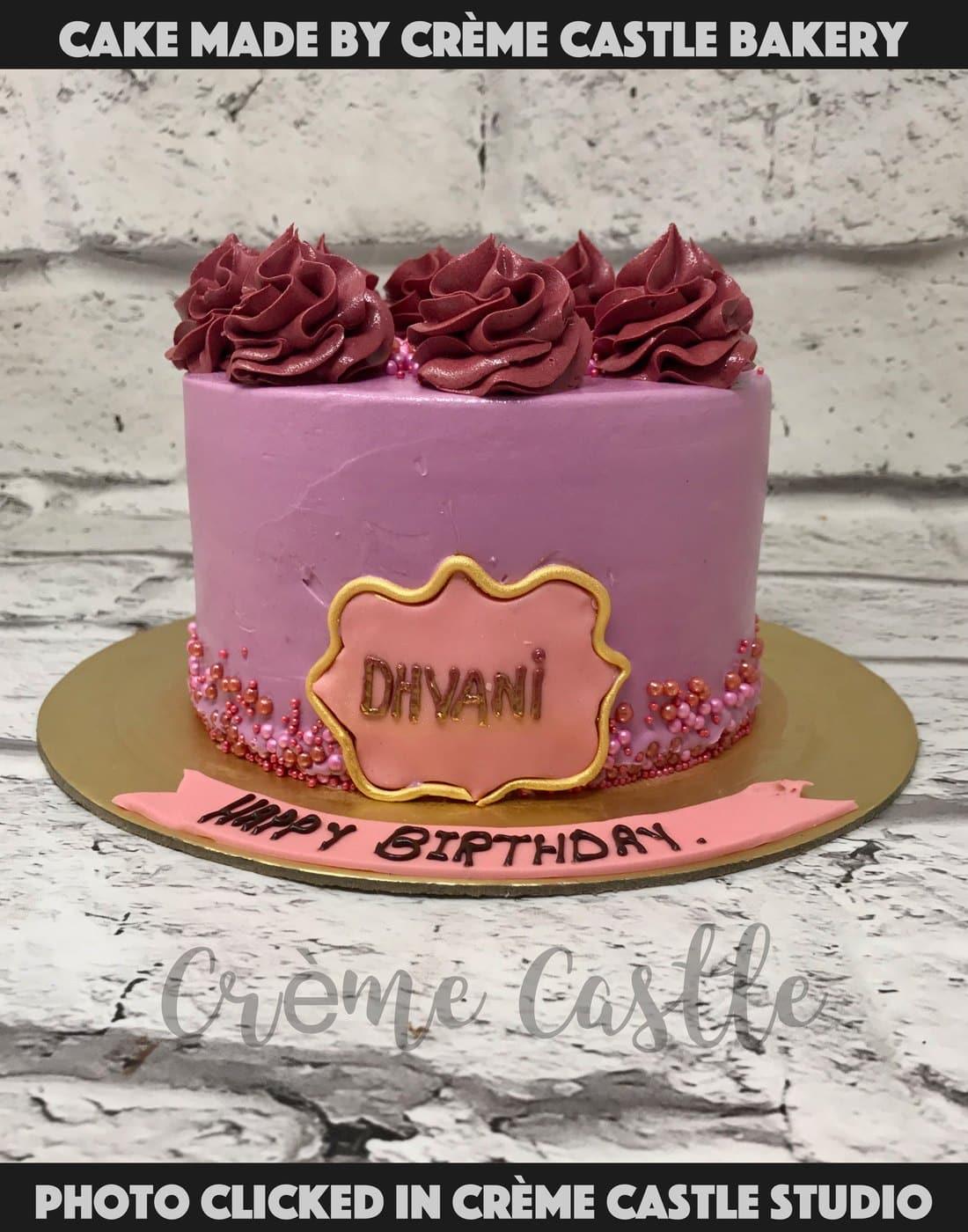 Floral in Purple Cake - Creme Castle