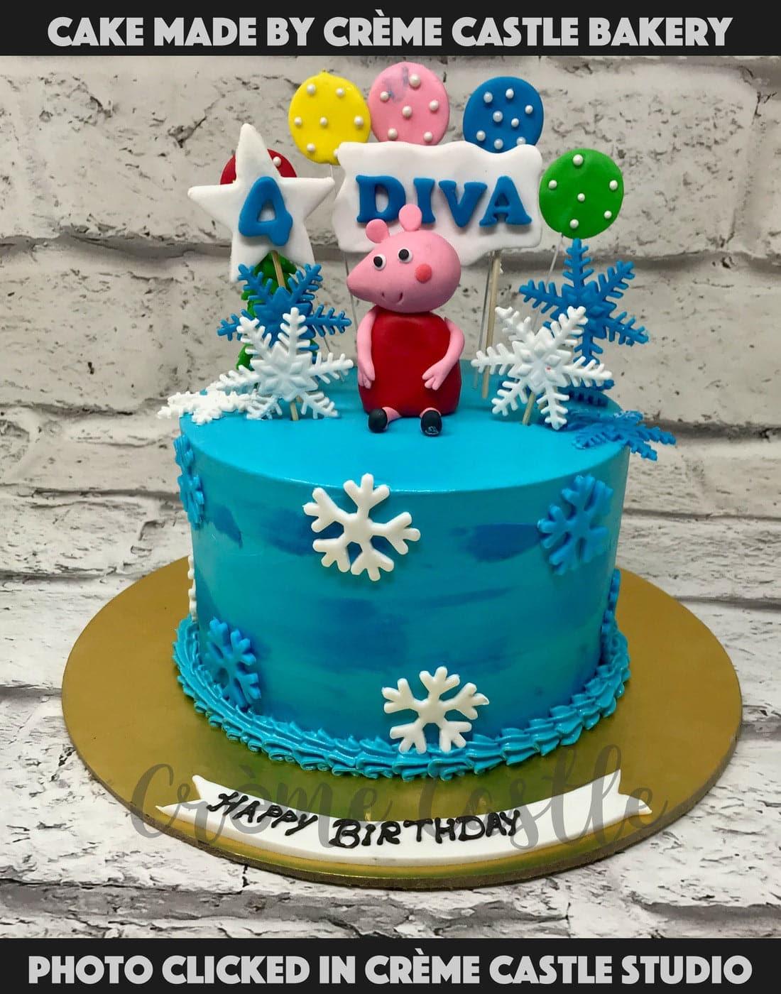 Peppa in Snow Cake - Creme Castle