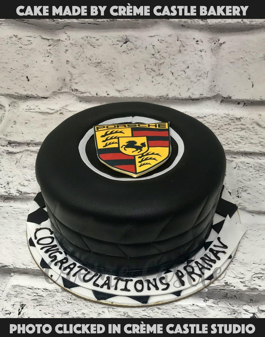 Porsche Tyre stack Cake - Creme Castle