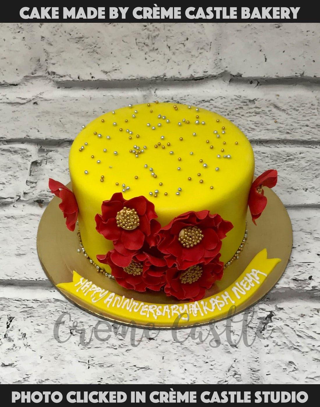 Floral Sunshine Cake - Creme Castle