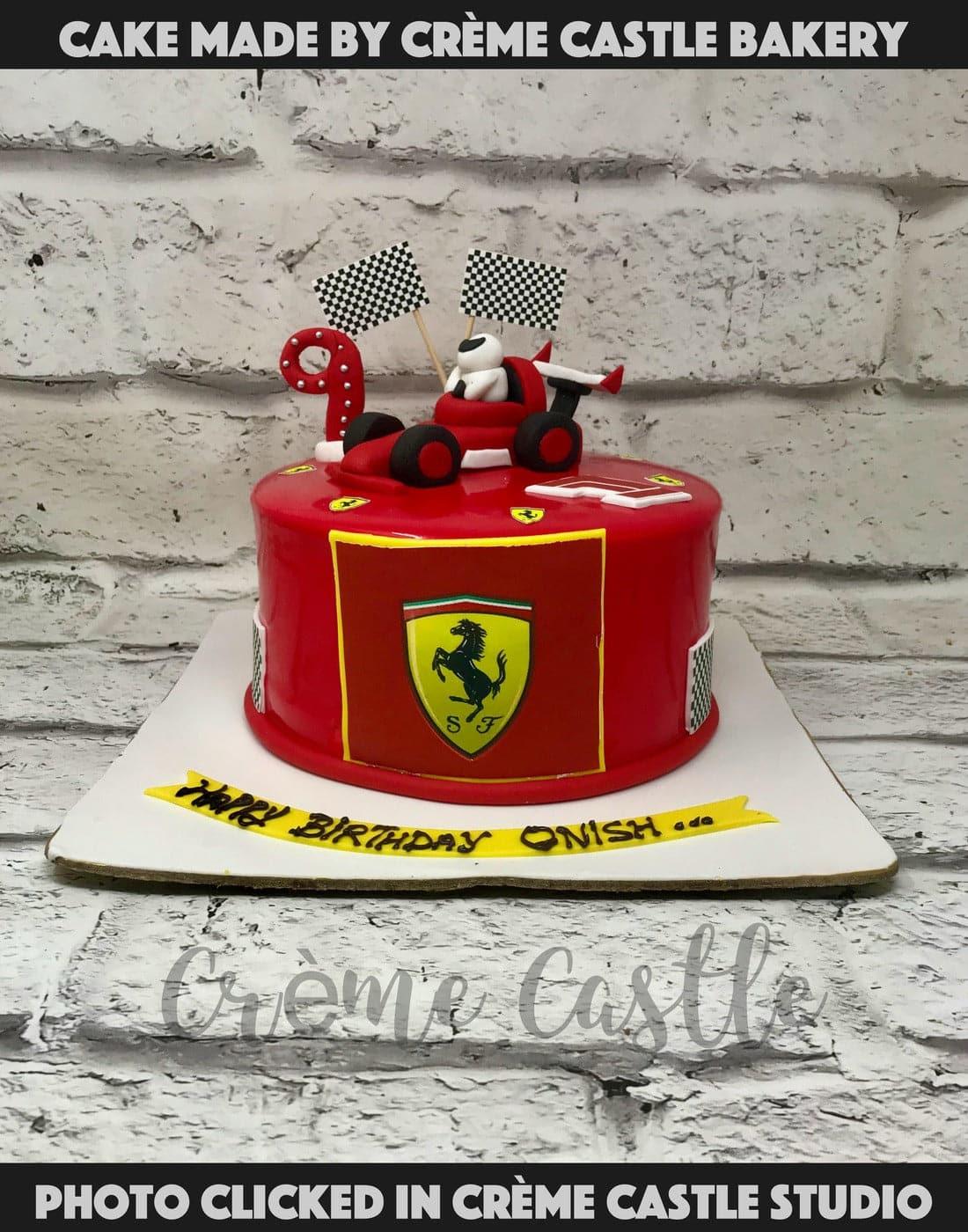 Red Ferrari Cake - Creme Castle