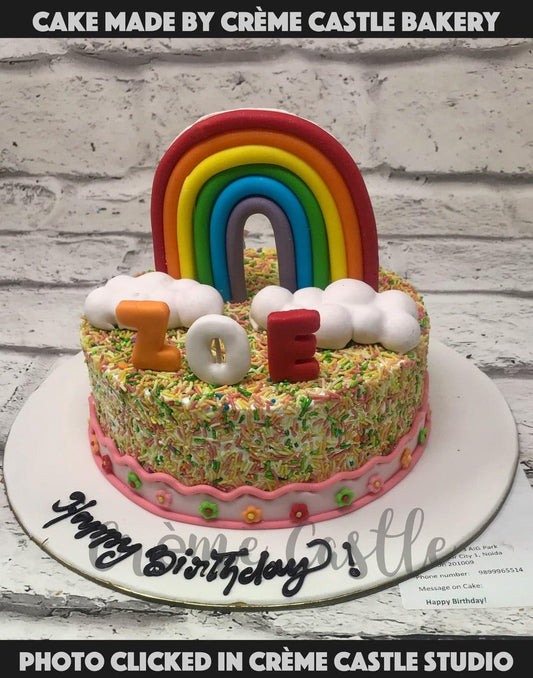 Rainbow Sprinkles Cake - Creme Castle