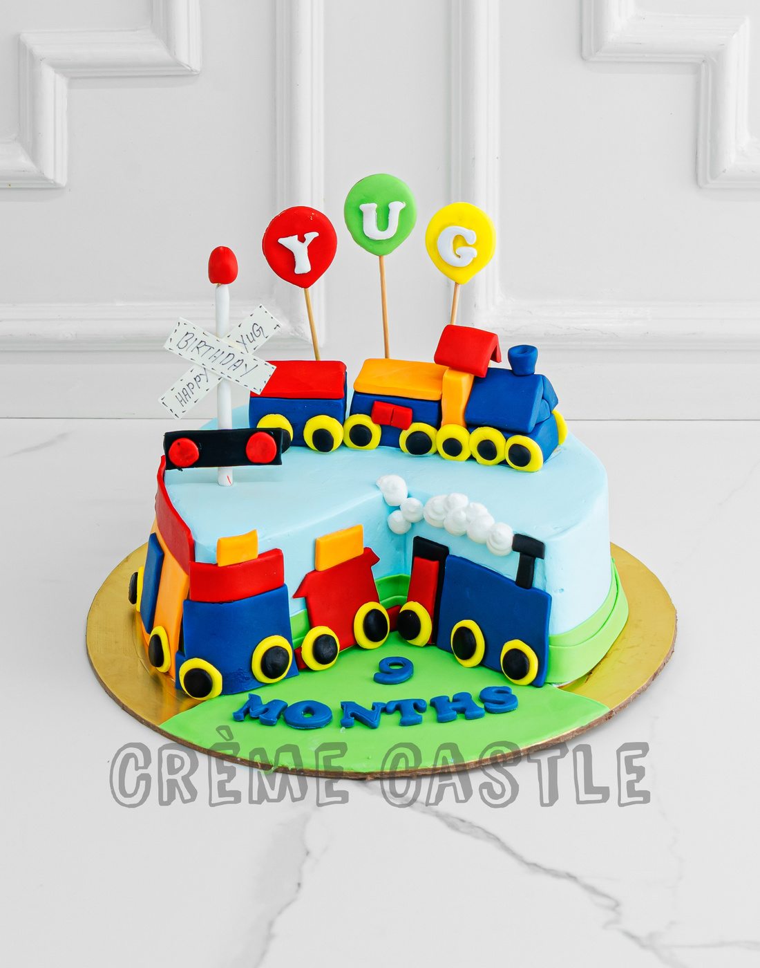 Train Cake With Railway Signs - CakeCentral.com