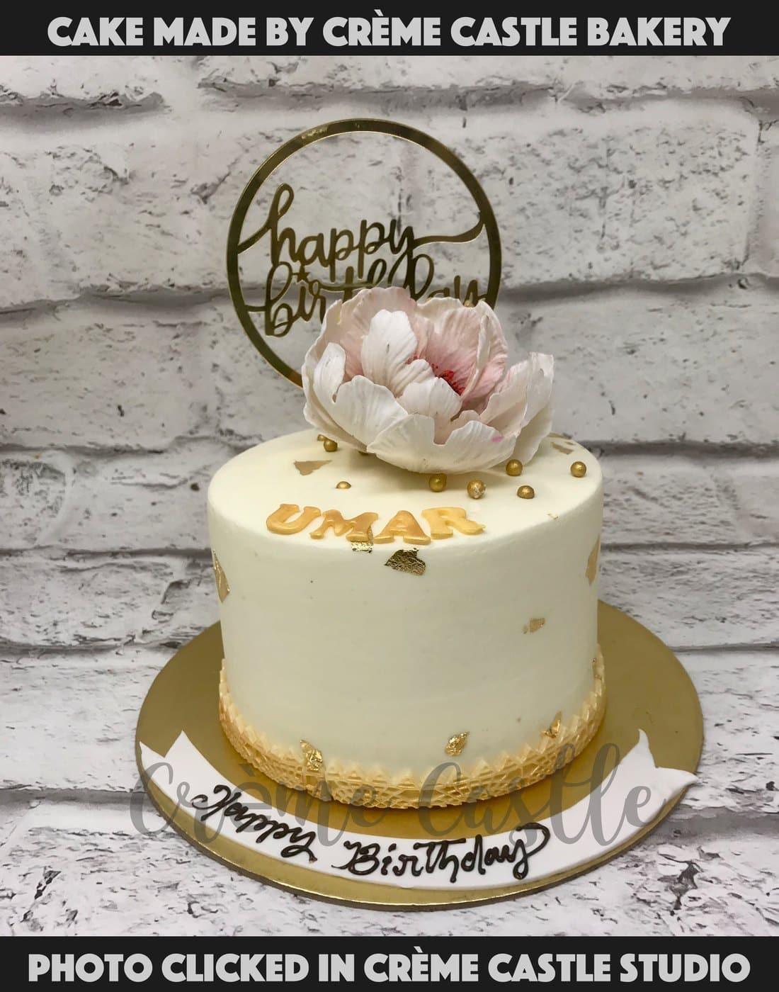 Classic Peony Cake - Creme Castle