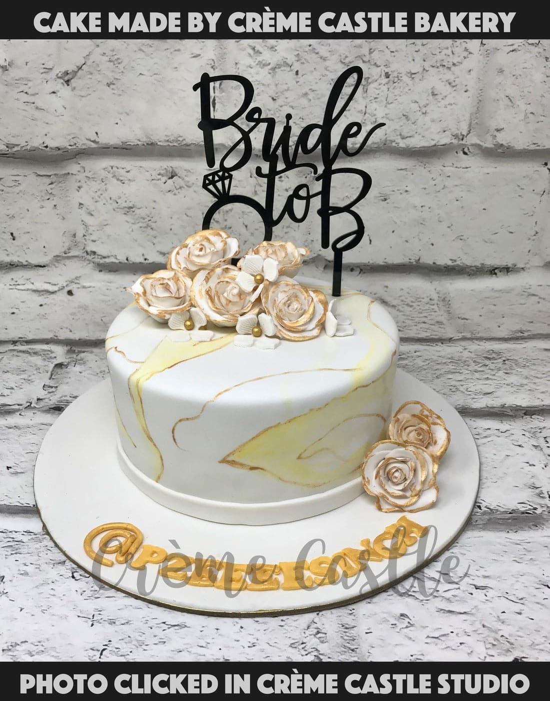 Bride To Be Cake in marble shade by Creme Castle