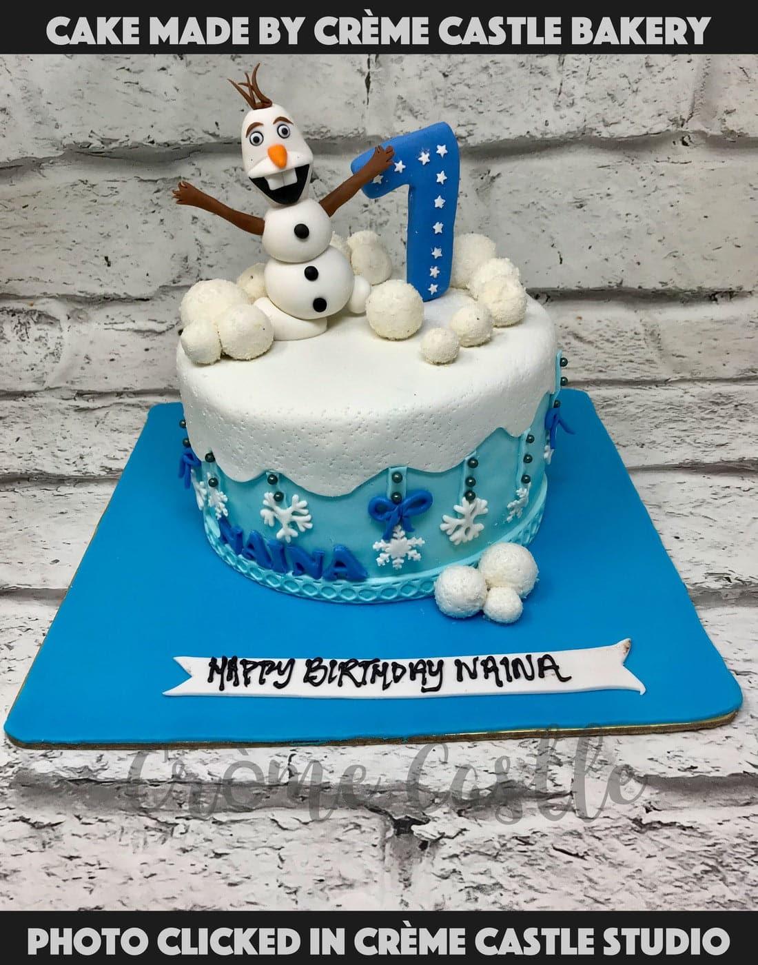Olaf in the snow Cake - Creme Castle