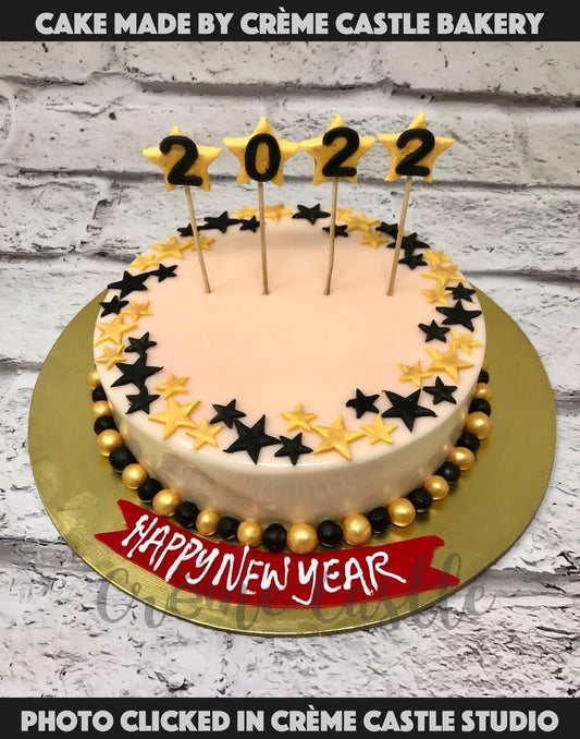 New Year Cheer Cake - Creme Castle