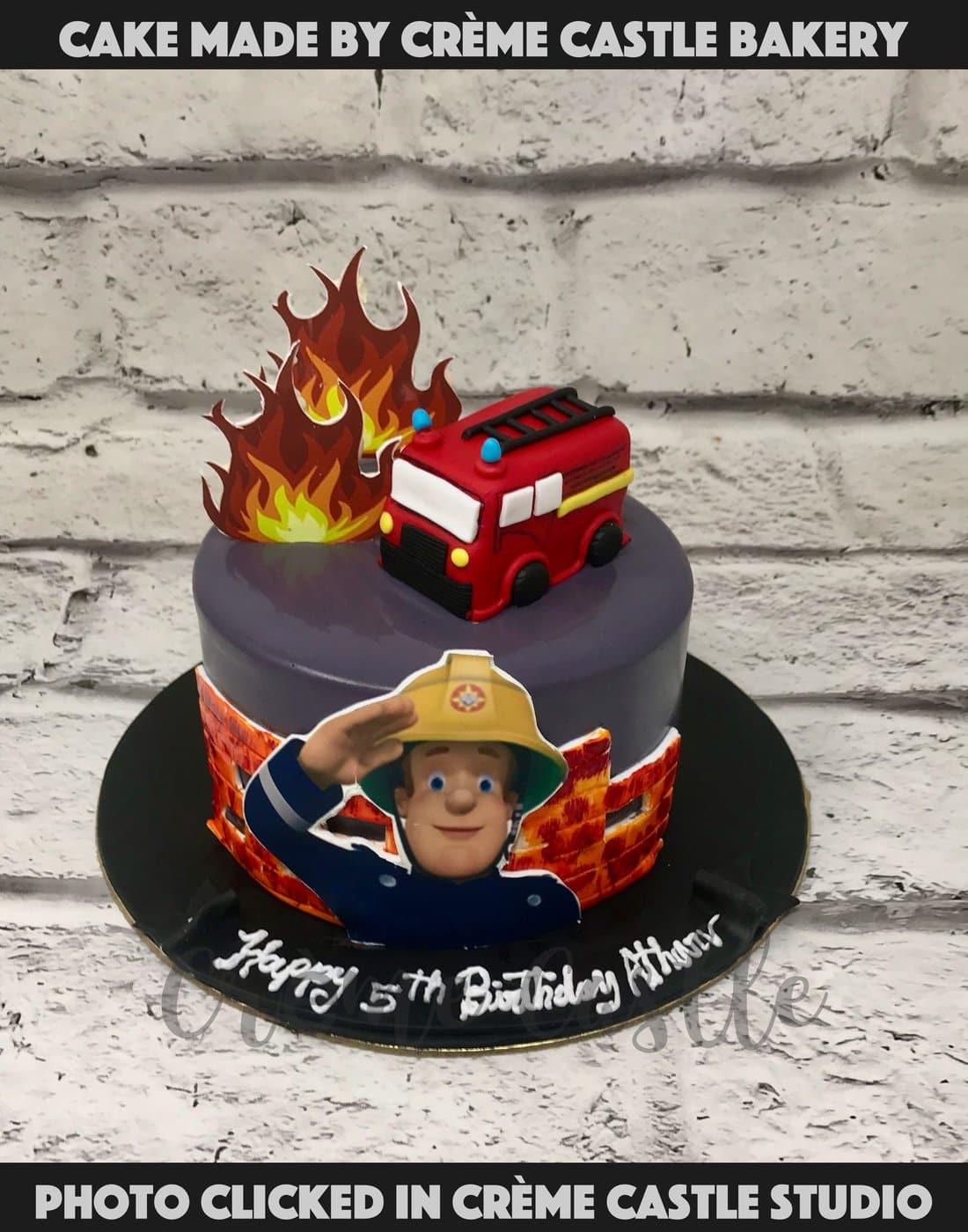 Fire Man Truck Engine Design Children 3D Customized Cake (B010) |  CAKEINSPIRATION SG