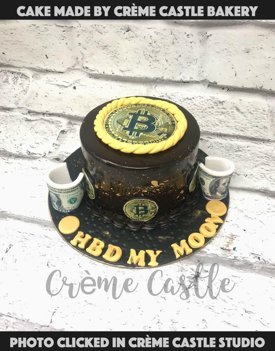 Bitcoin Cake Gold - Creme Castle