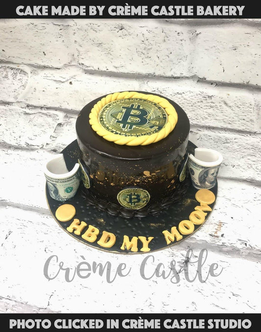 Bitcoin Cake Gold - Creme Castle