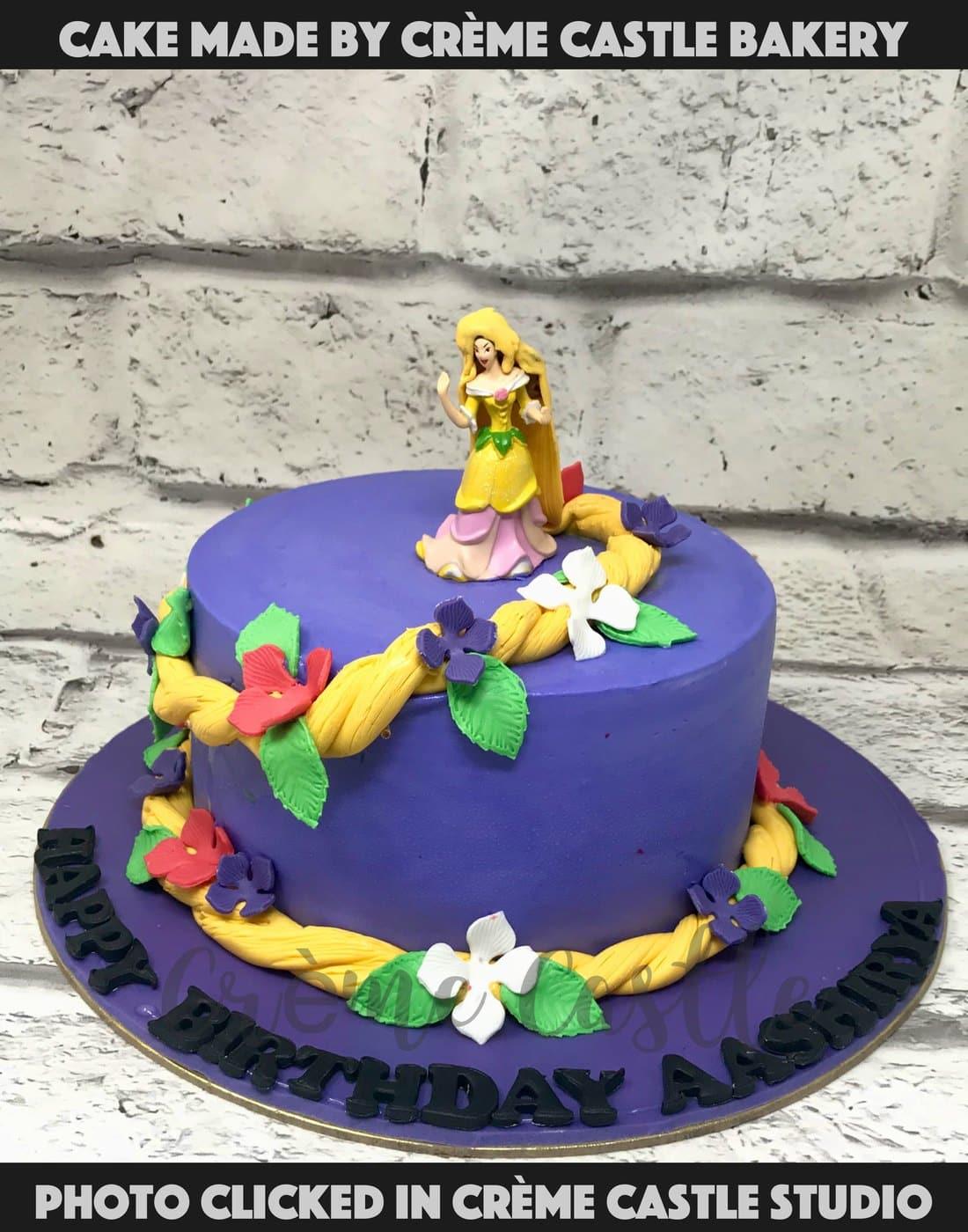 Rapunzel Theme Cake in Purple by Creme Castle