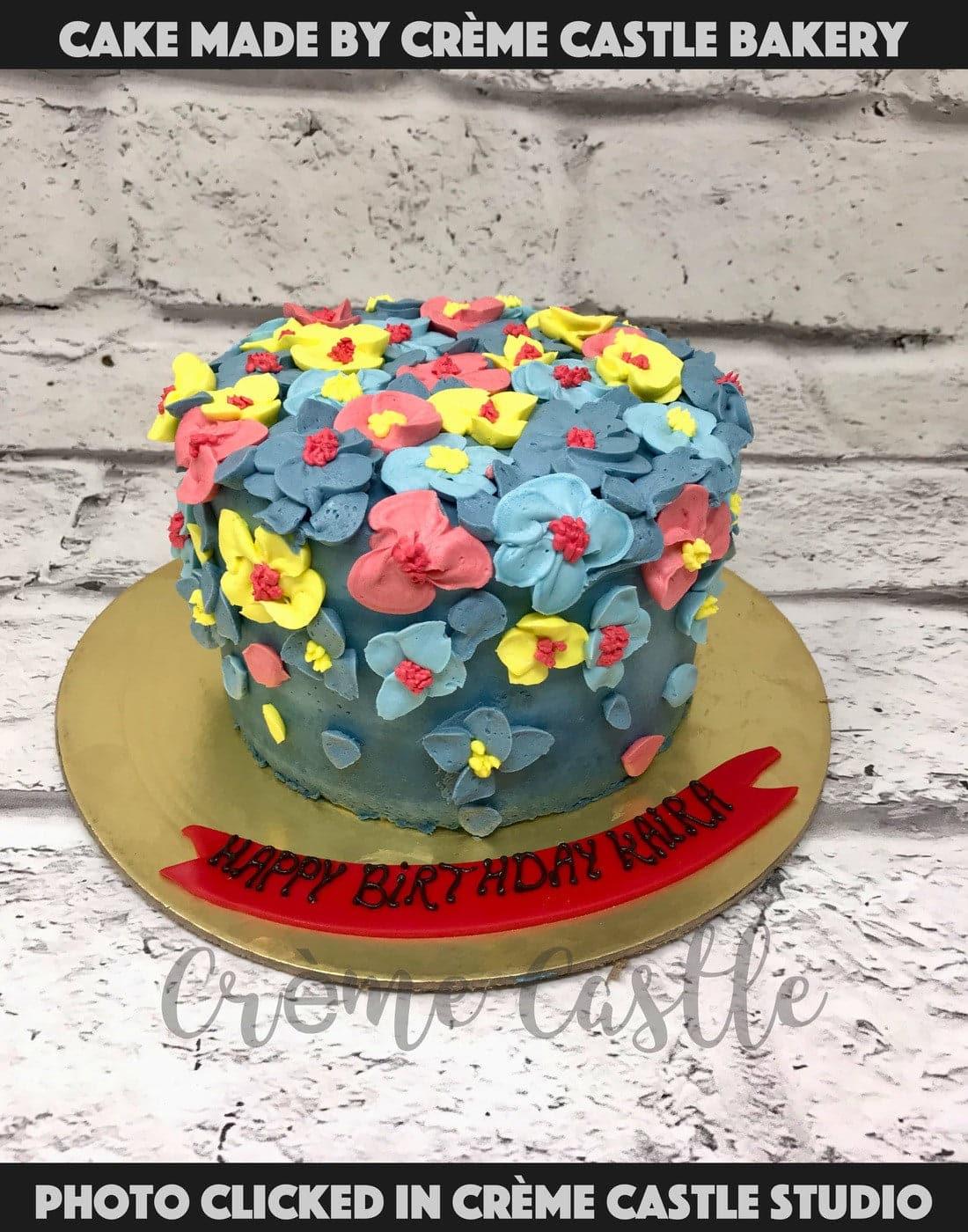 Floral Pop Cake - Creme Castle