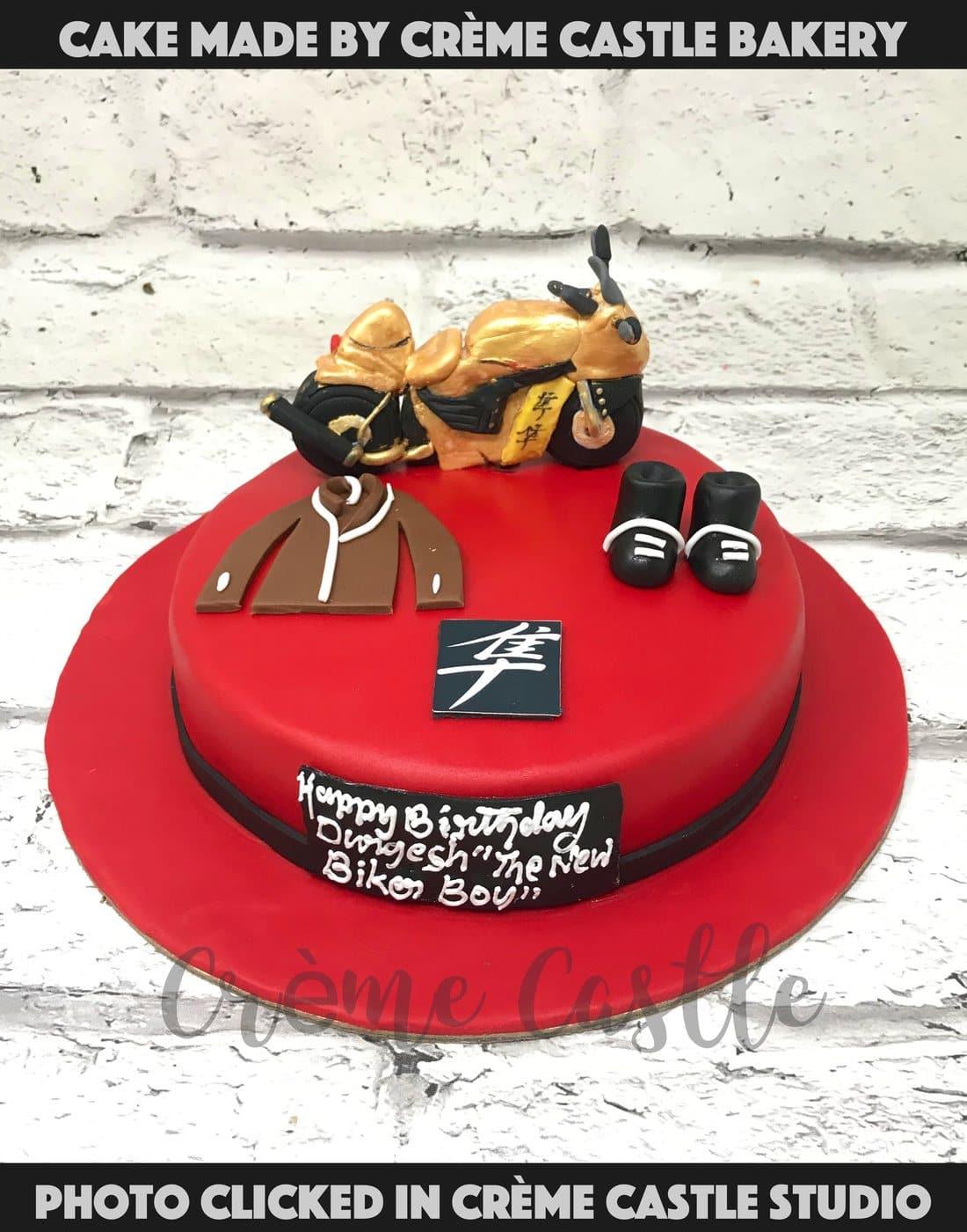 Biker Boy Cake - Creme Castle