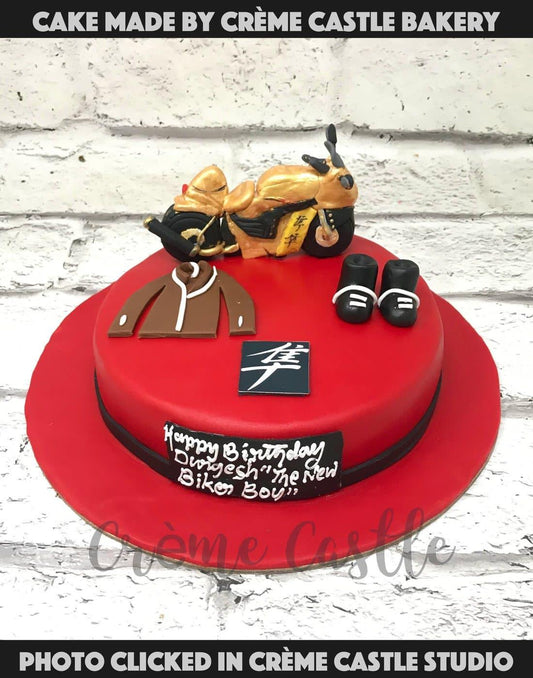 Biker Boy Cake - Creme Castle