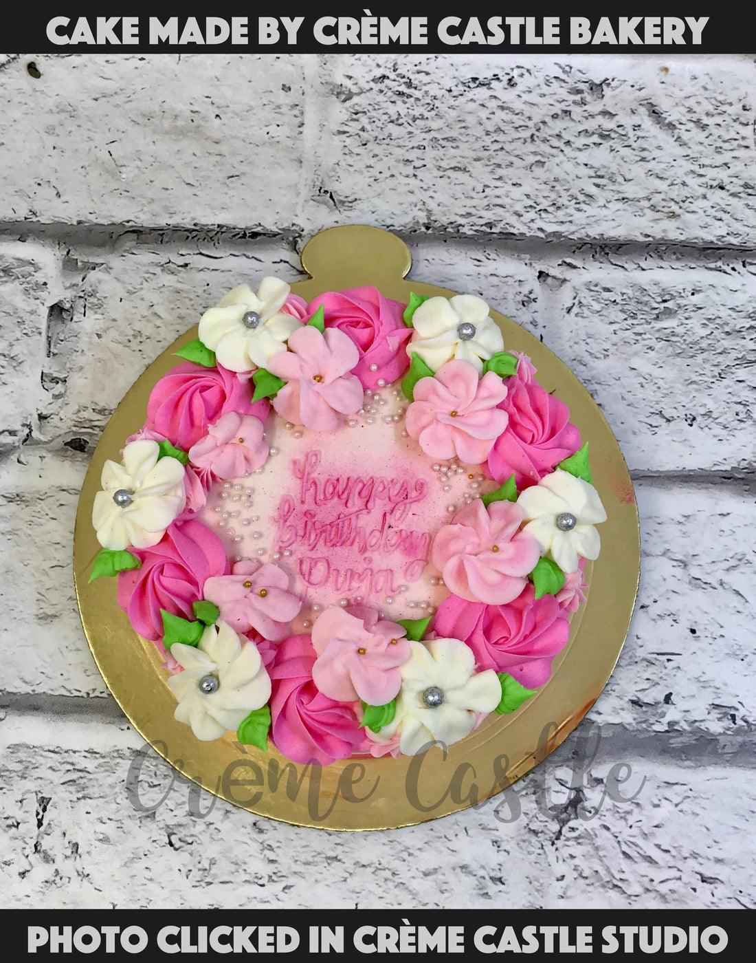 Floral Wreath Cake - Creme Castle