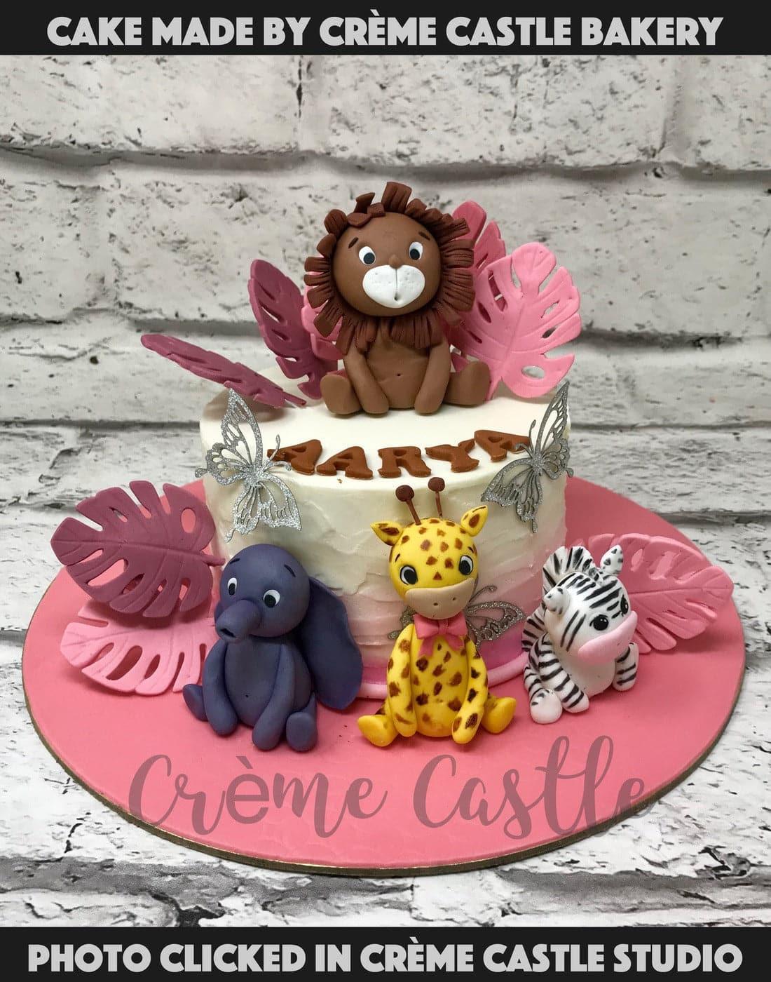 Pink jungle Cake - Creme Castle
