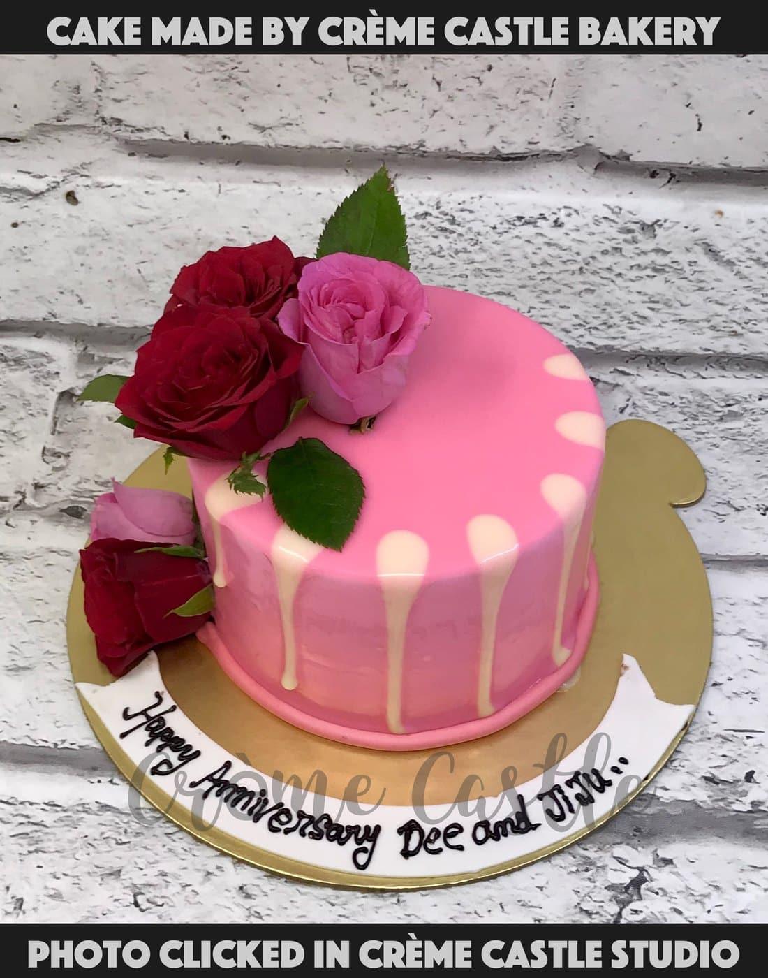 Pink and Rose delight Cake - Creme Castle