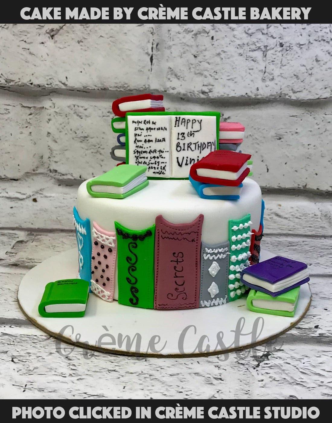 Tower of Books Cake - Creme Castle