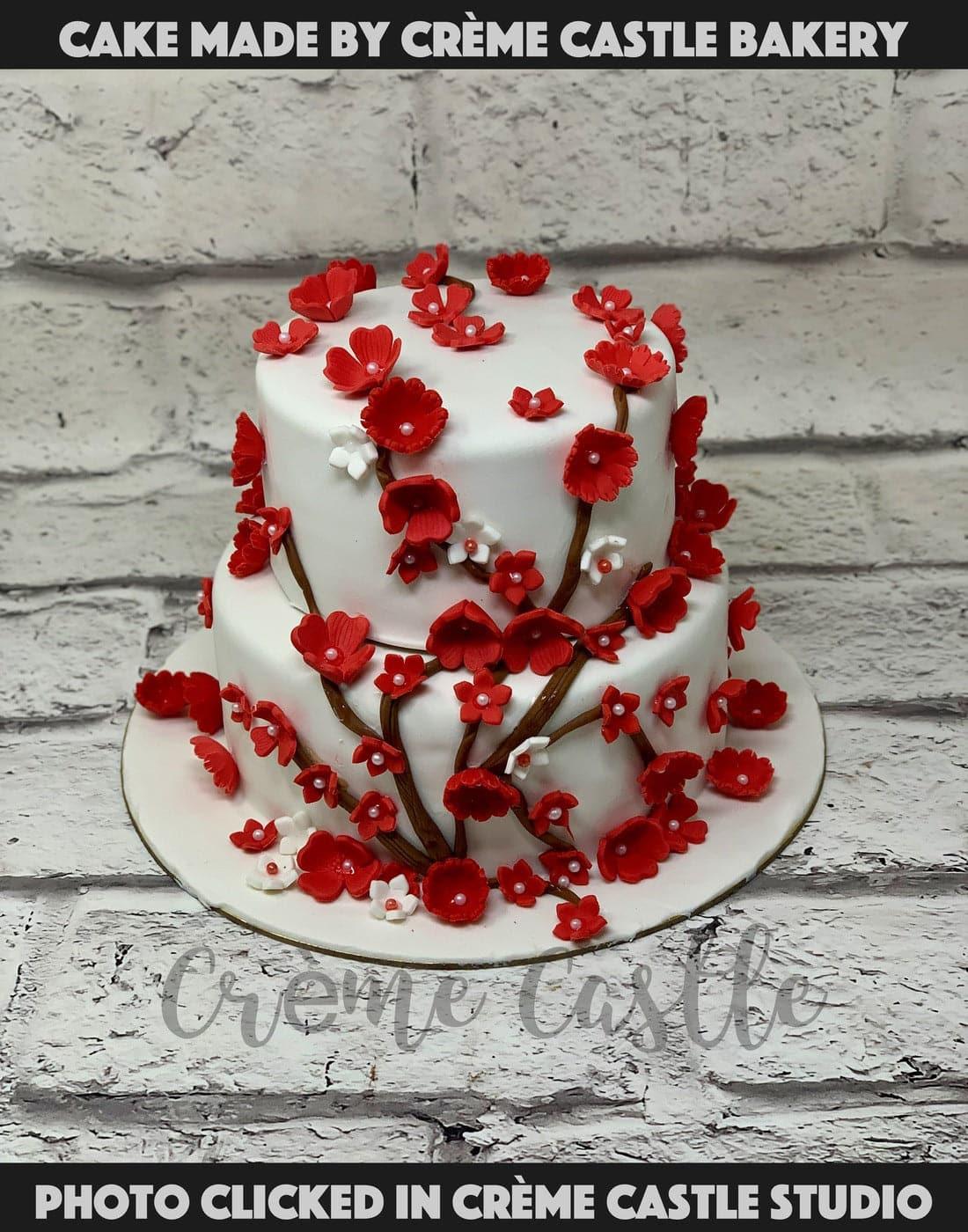 Cherry Blossom on Ice Cake - Creme Castle