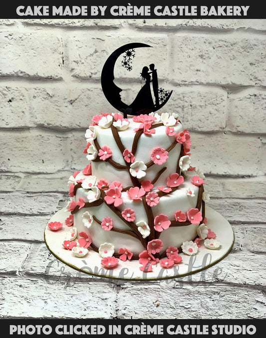 Moonlit Cherry Blossoms Cake - Creme Castle