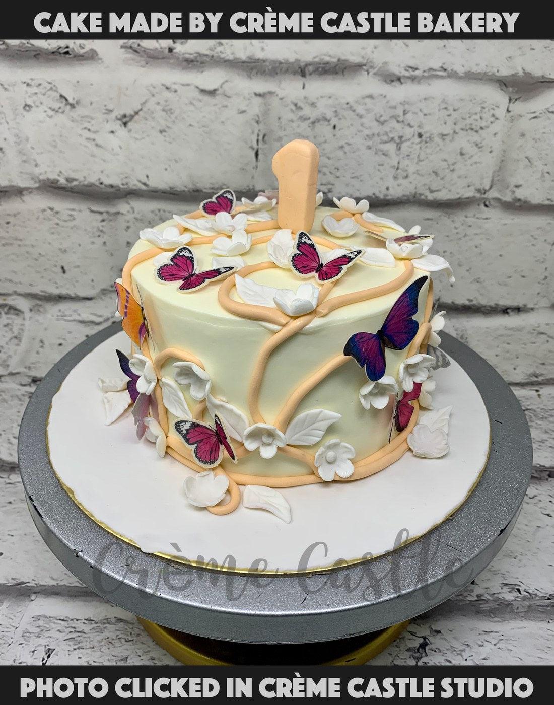 Butterfly Garden Cake - Creme Castle