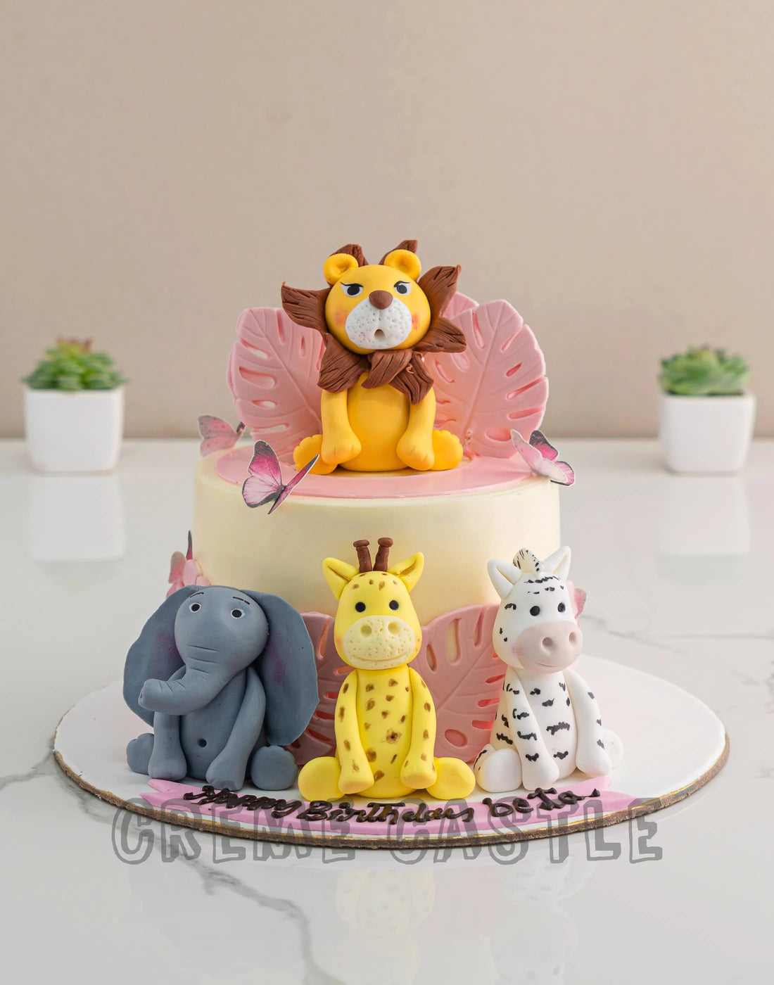 Jungle Cake in Pink  by Creme Castle