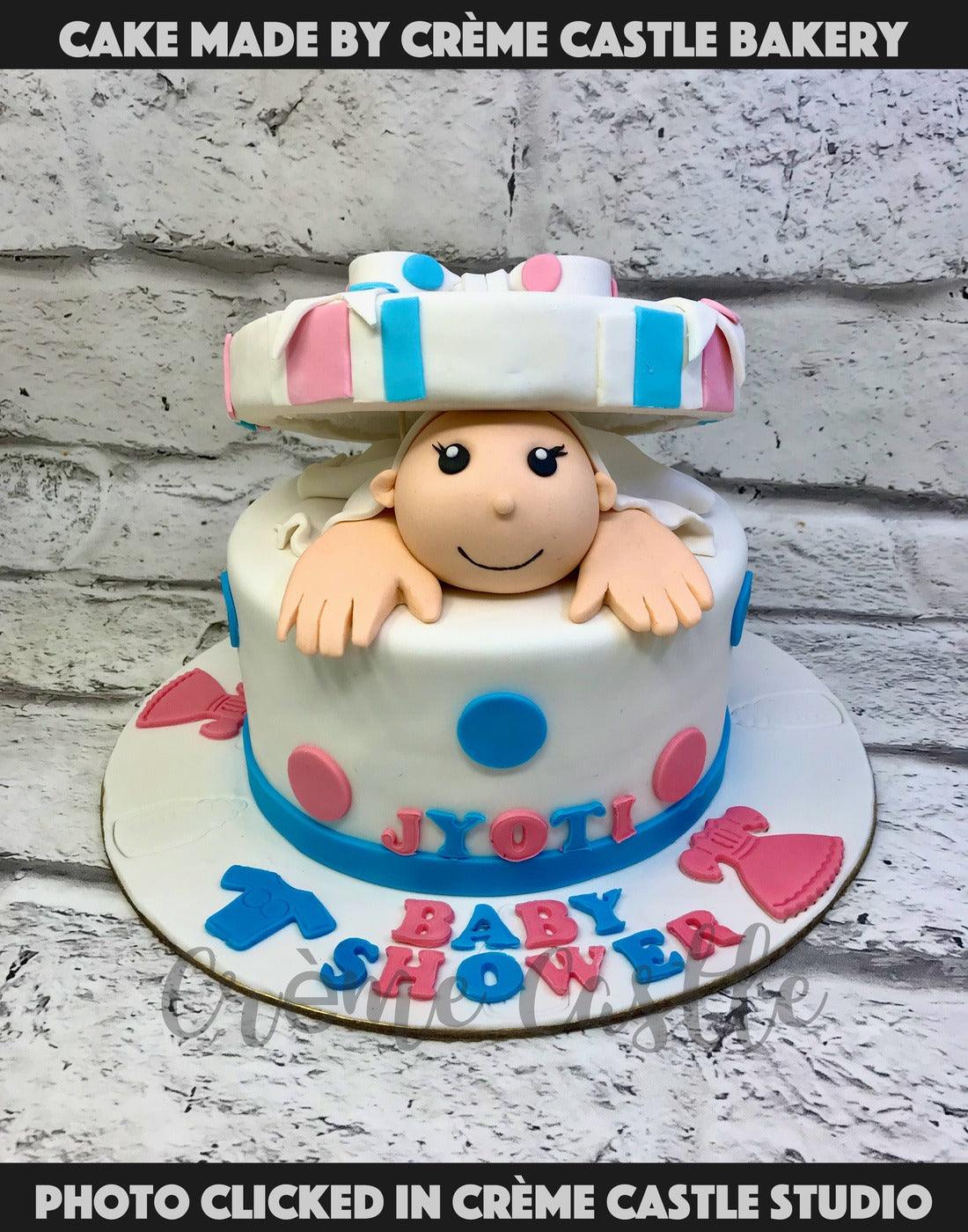 Baby in a gift box Cake - Creme Castle