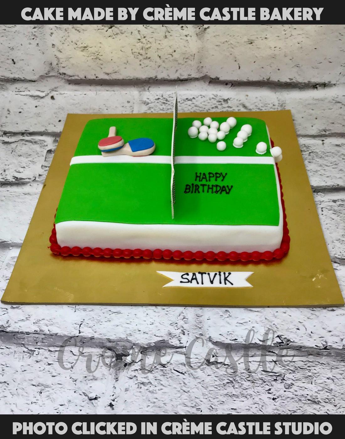 Tennis Court Cake - Creme Castle