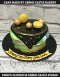 Golden Ball and Macaron Cake