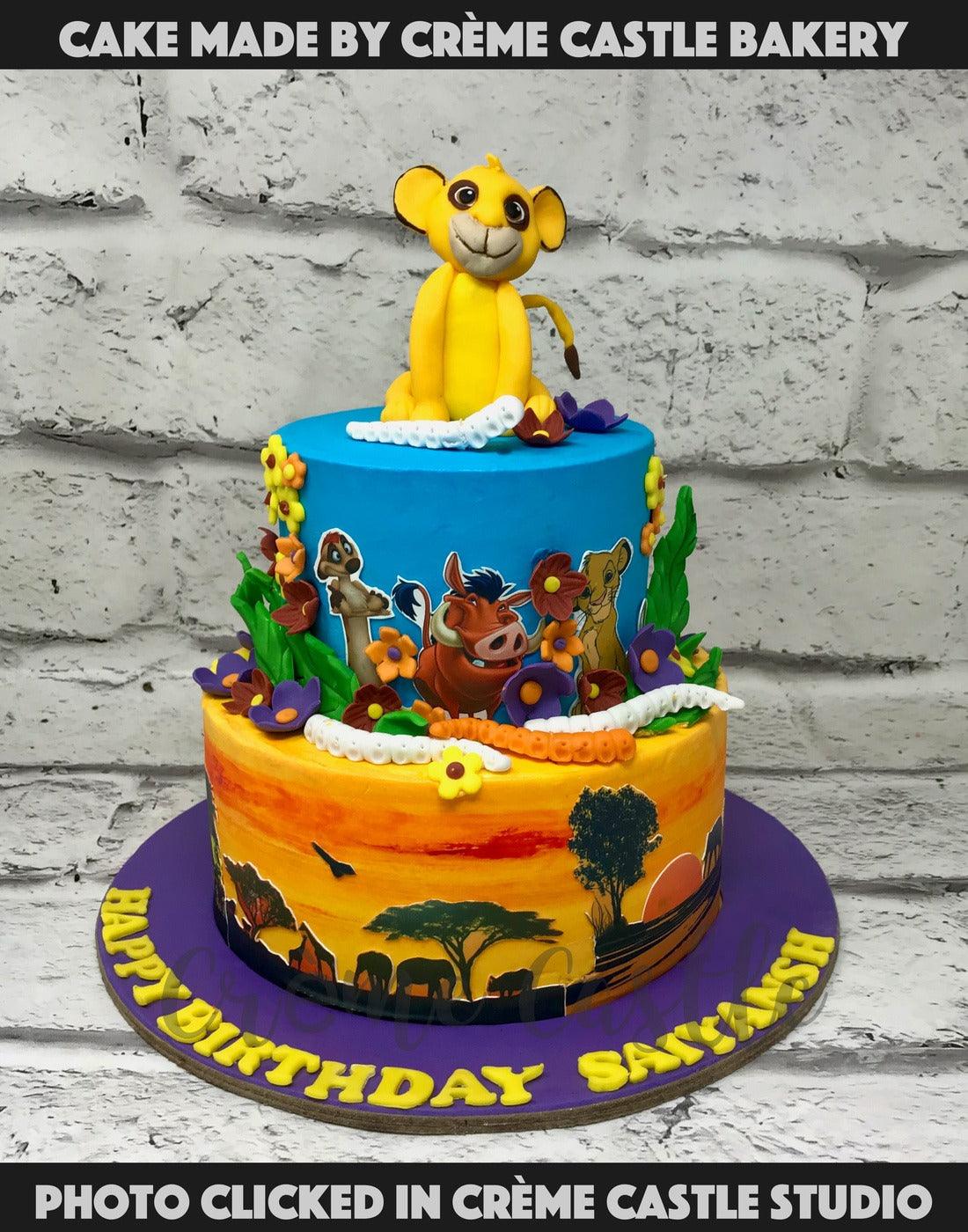 Simba Cartoon Cake delivery in Kanpur at midnight- Kanpur Gifts