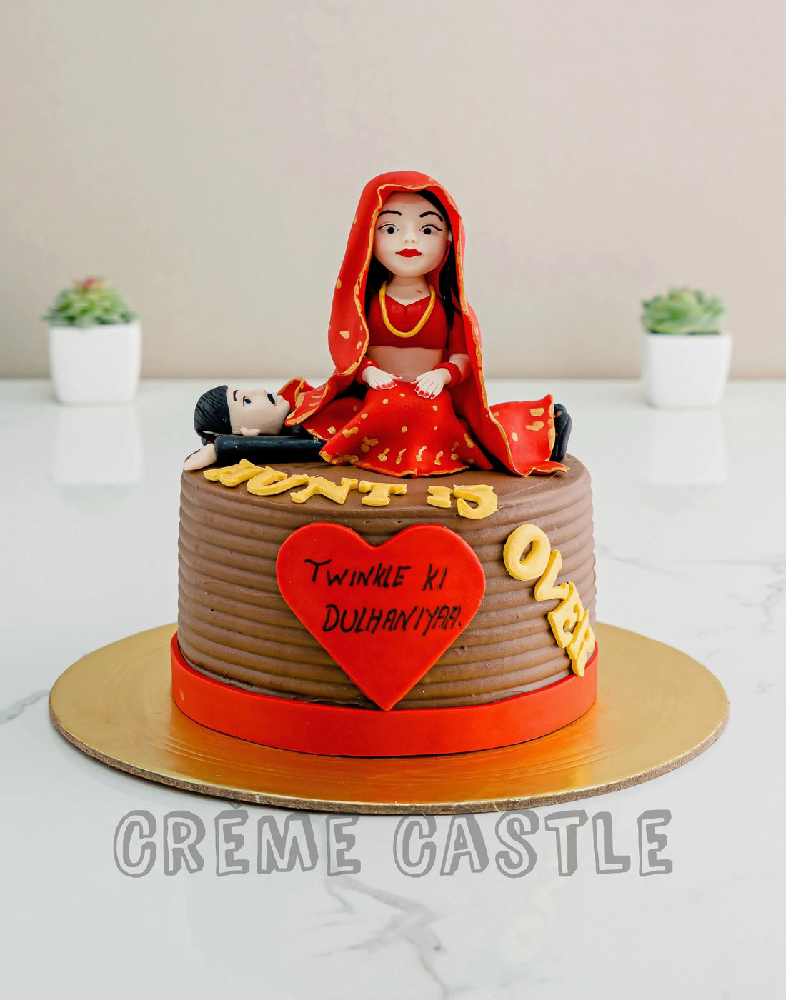 Bride To be Cake in Lehenga by Creme Castle