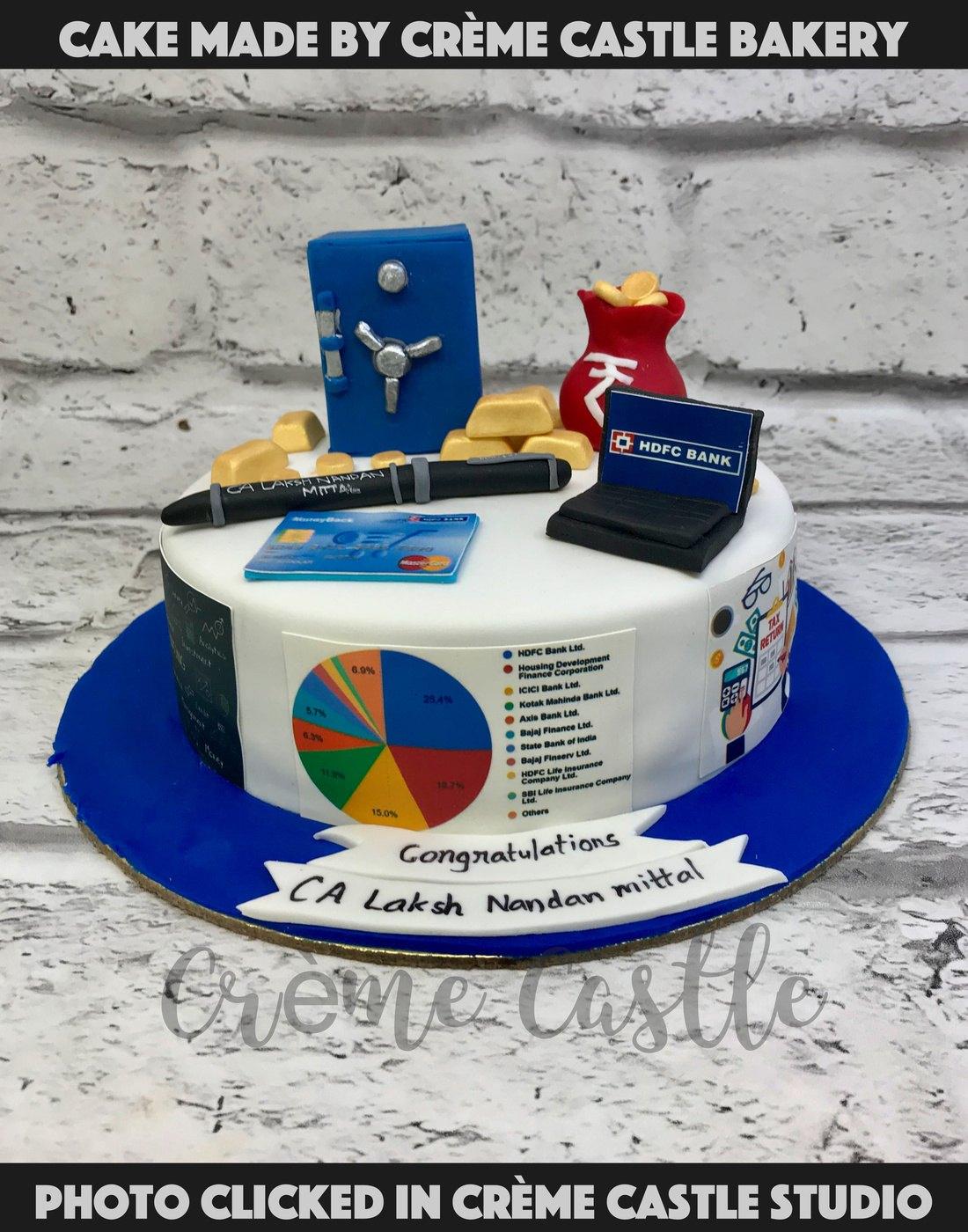 HDFC Bank Fondant Birthday Cake | Themed cakes, Cake decorating designs,  Cake designs birthday