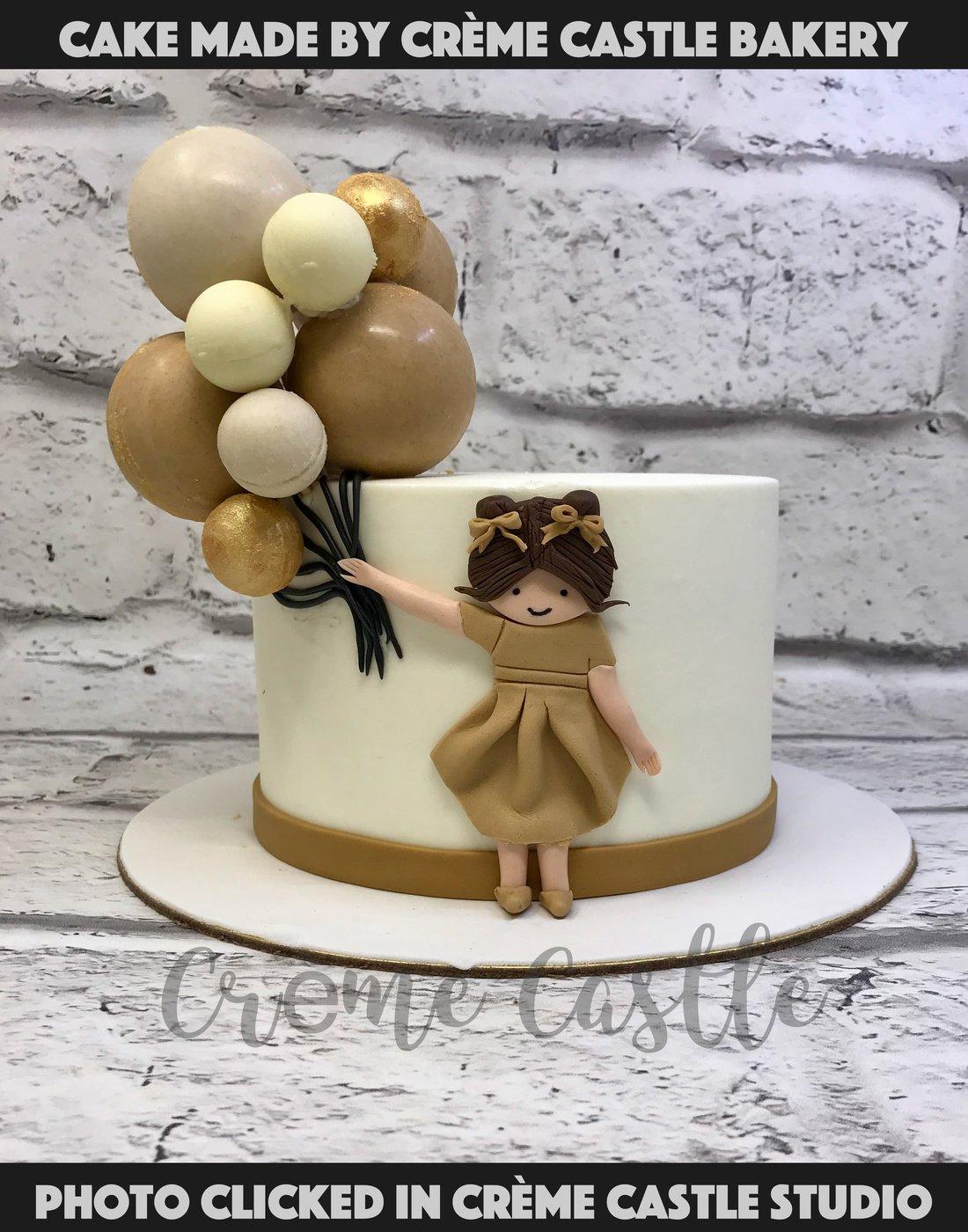 Girl with Balloons Cake - Creme Castle