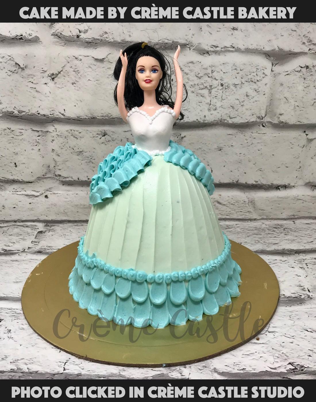 Dancing Doll in Blue Cake - Creme Castle